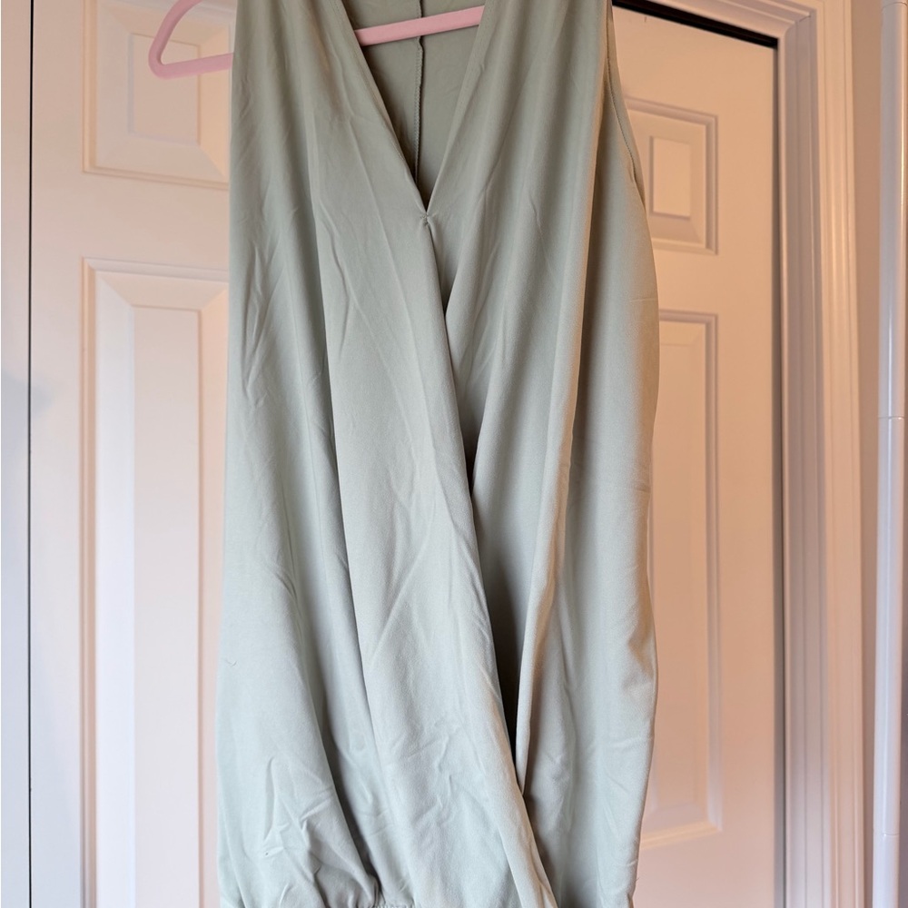 Brand New Zenana Outfitters Sage Green V-Neck Top